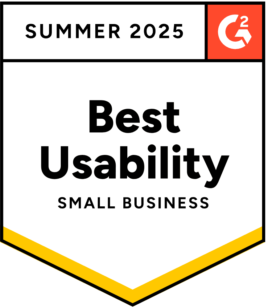 G2 Summer 2025 — Best Usability, Small Business