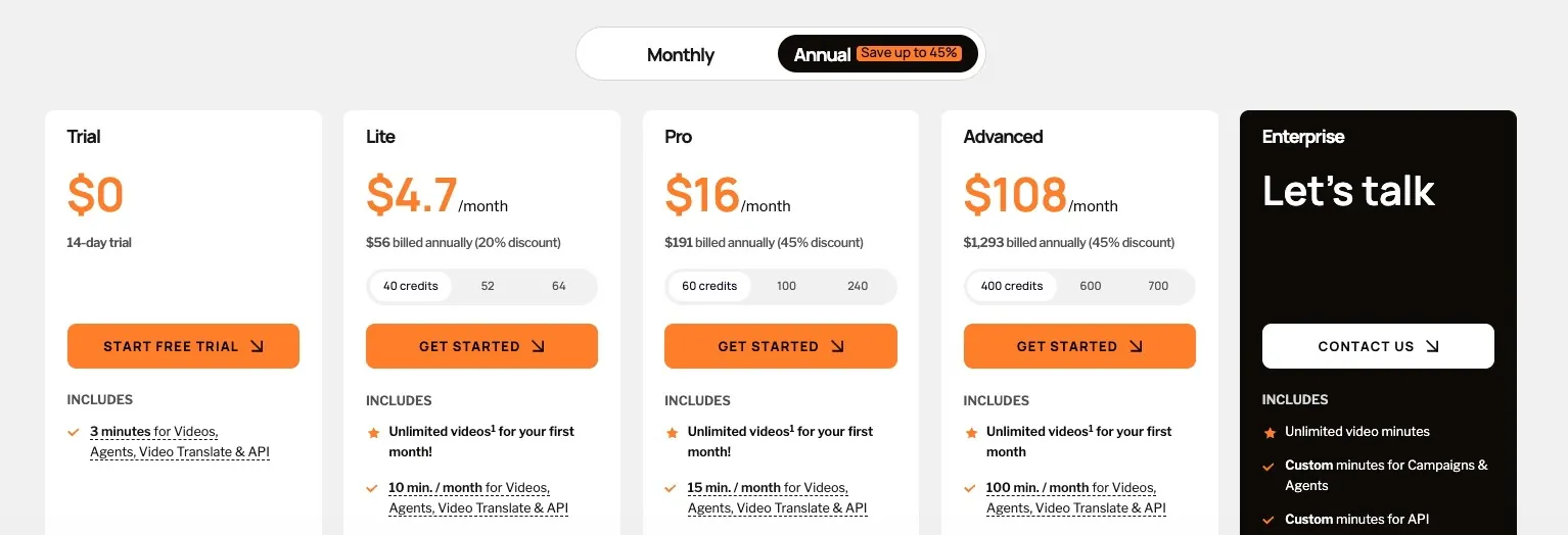 Montly pricing