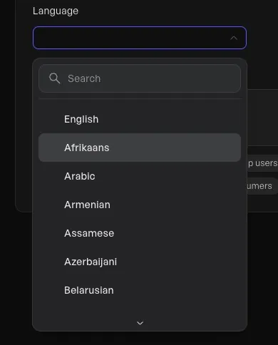 Creafity Languages