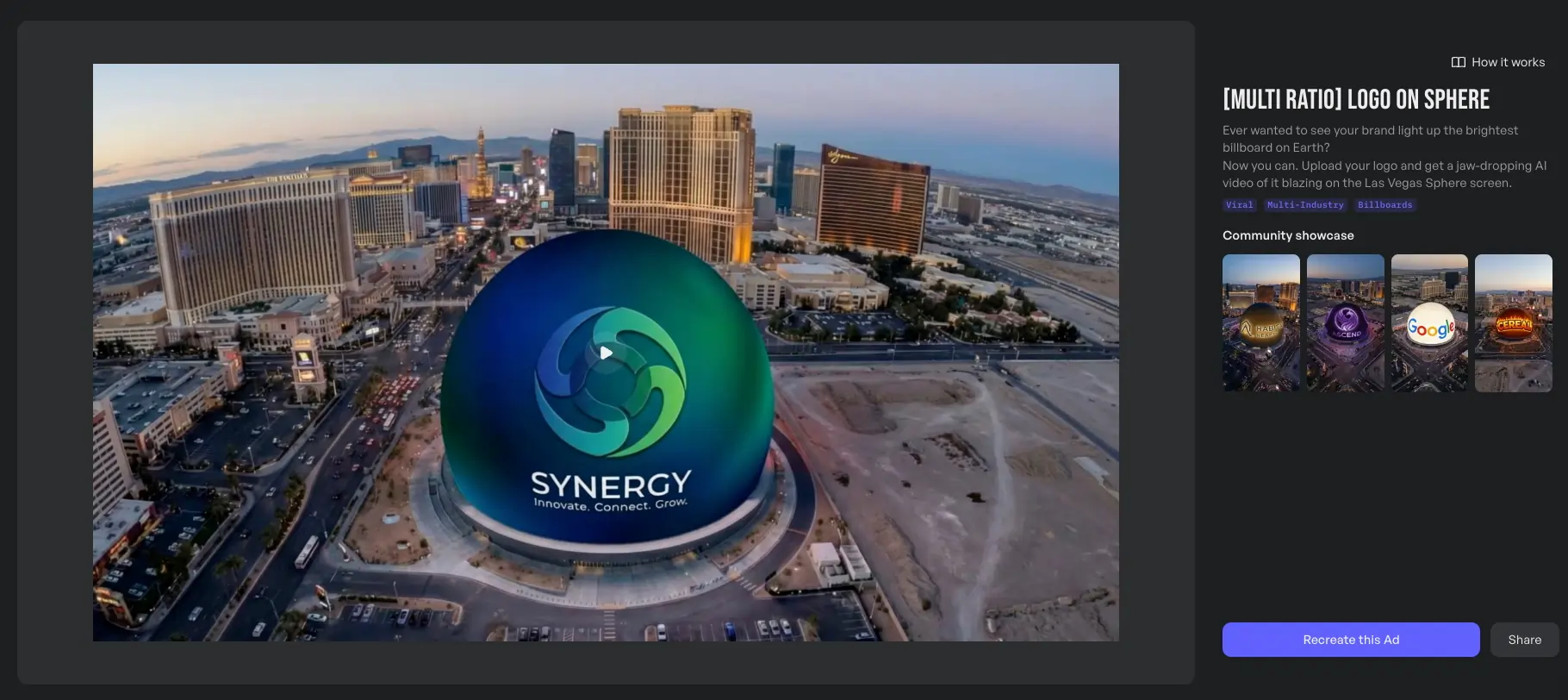 Logo on sphere