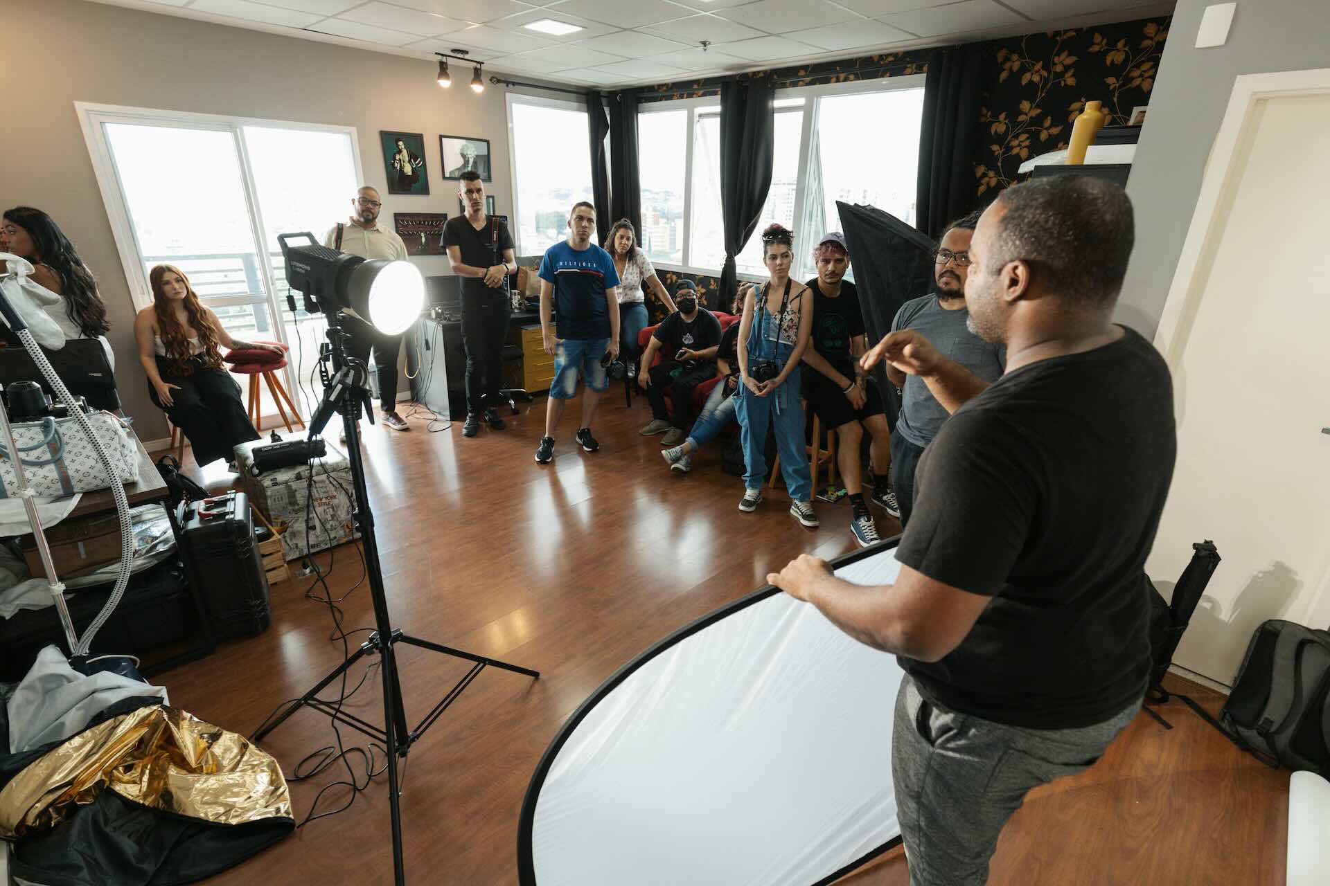 A video marketing agency is filming a video ad