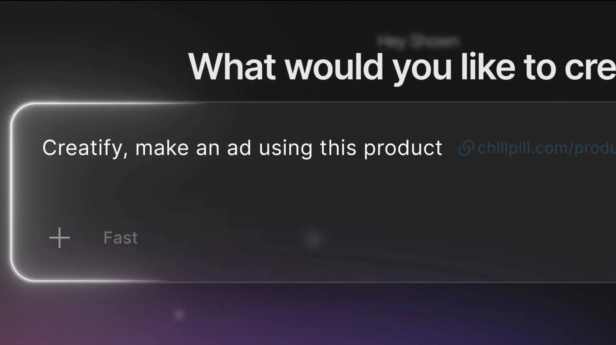 Prompting Creatify Agent with a product link