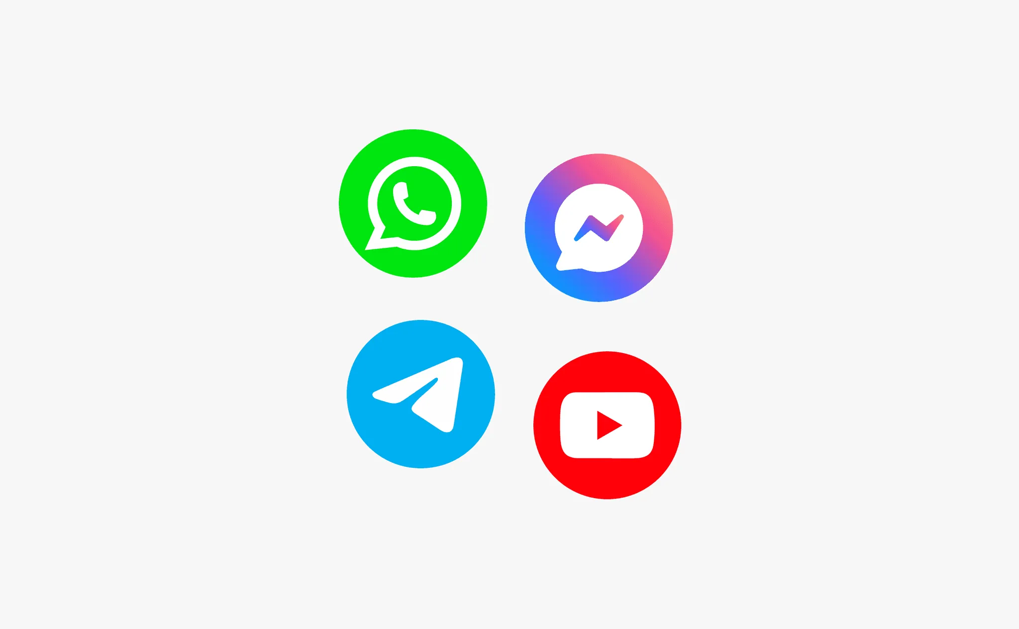 Messaging and video app icons