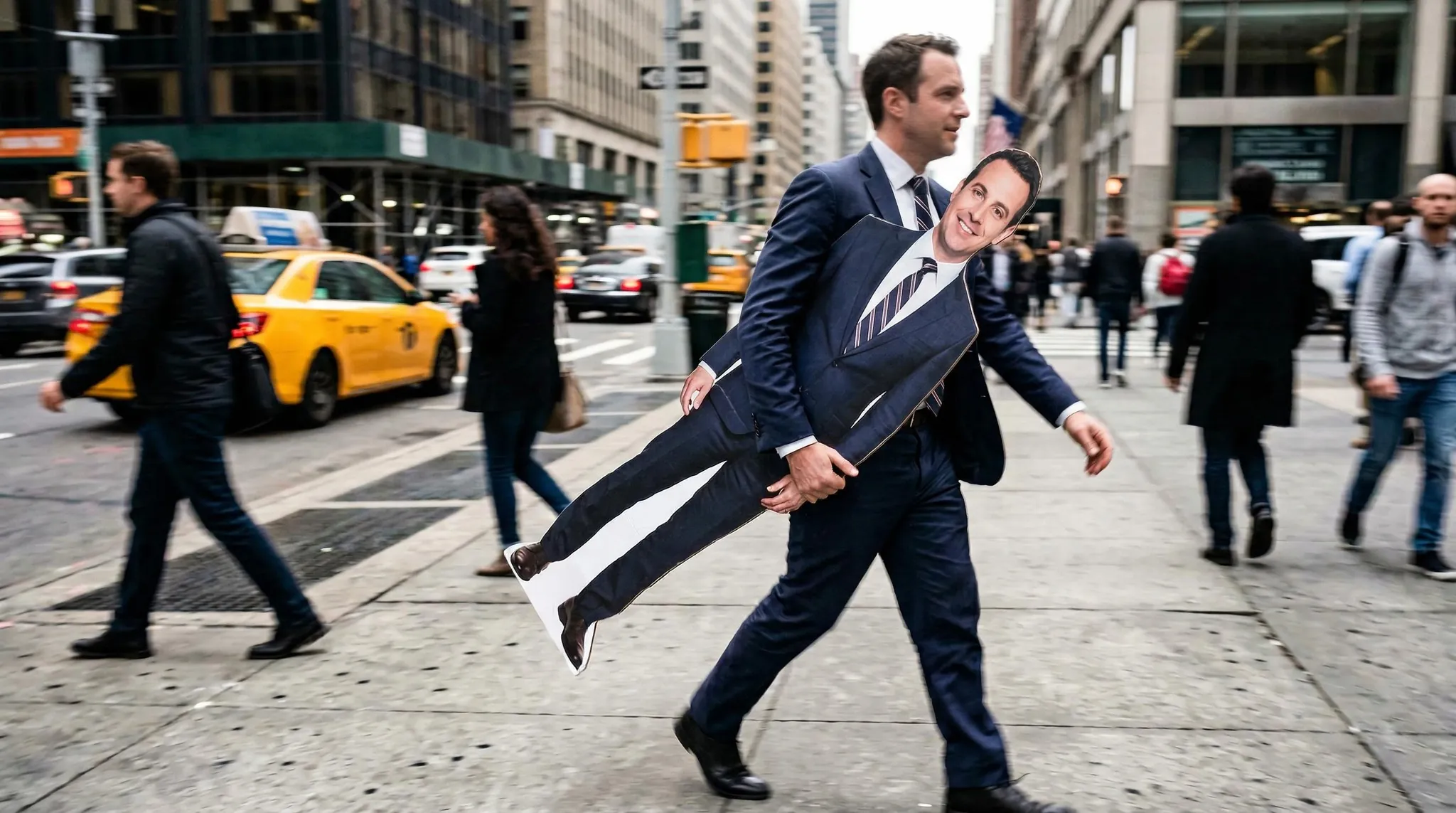 Man holding his clone