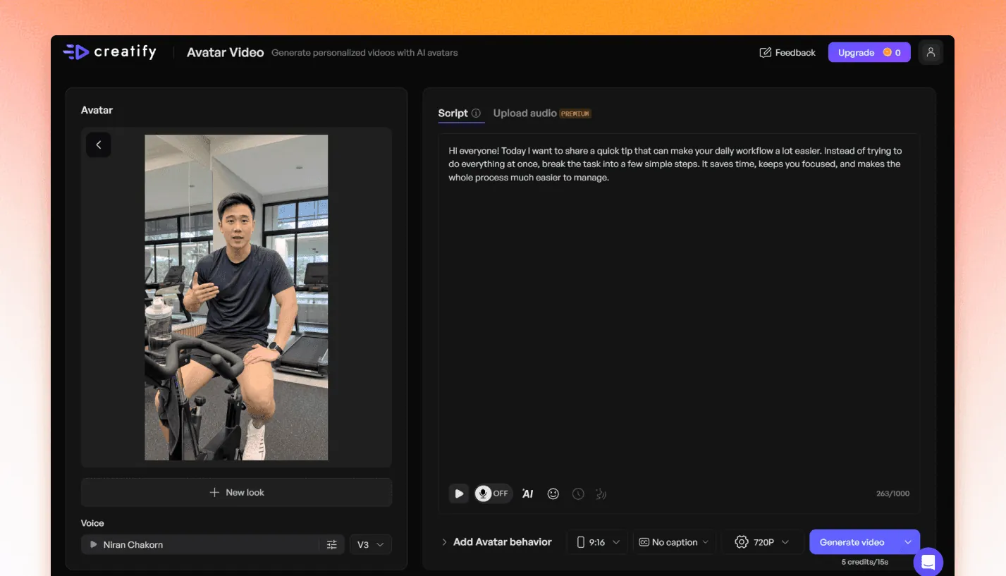 Avatar Video Interface