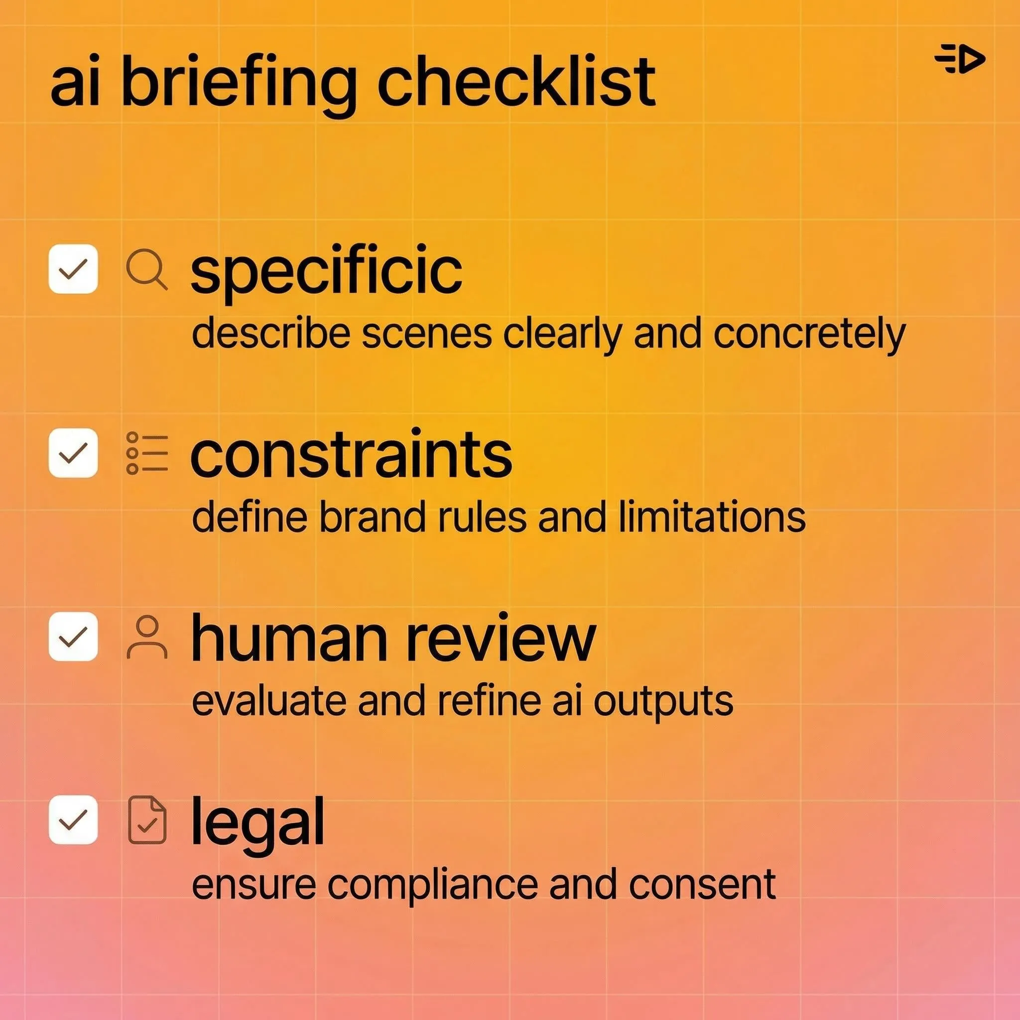 AI briefing checklist